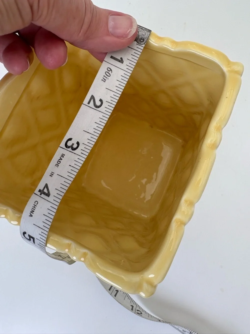 Vintage Textured Ceramic Planter in Yellow - Perfect for Spring and Summer